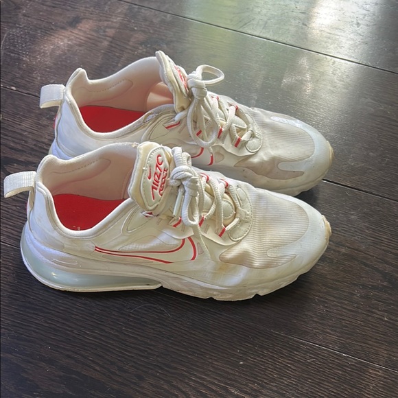 Nike Shoes - Nike White and Red Low-Top Sneakers with Chunky Sole